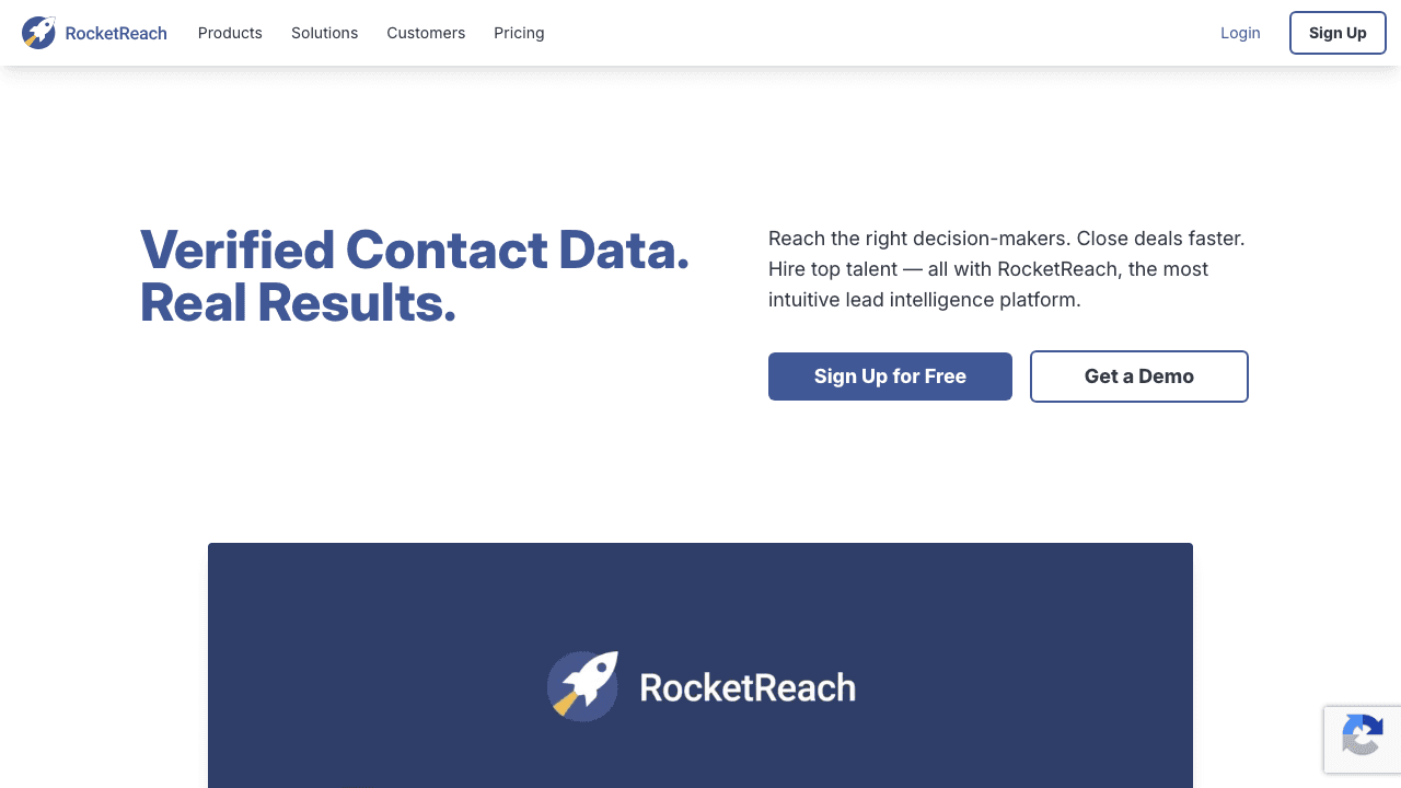 RocketReach homepage