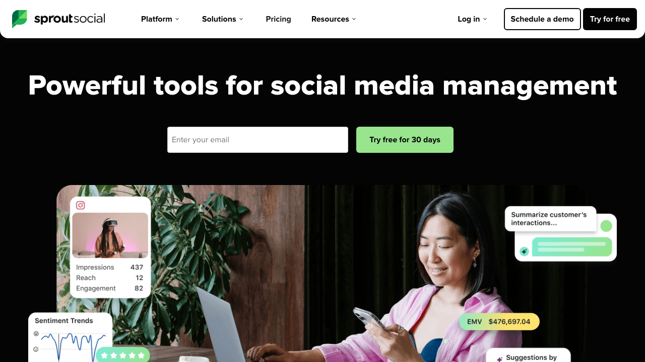 Sprout Social homepage
