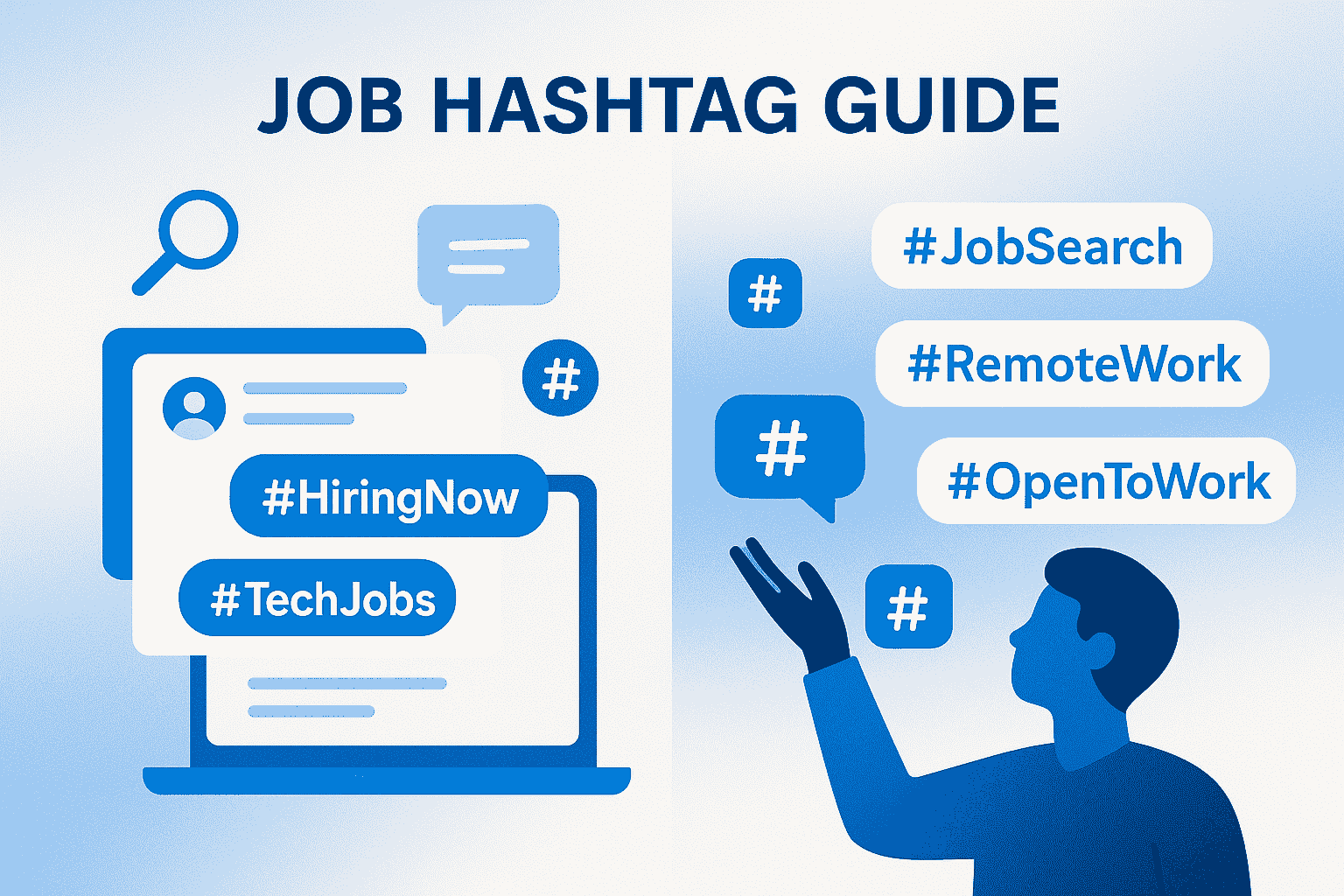 35+ LinkedIn-Hashtags fuer Jobsuchende (2026)