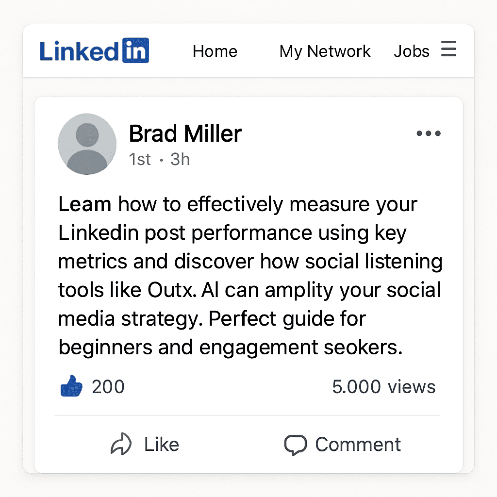 Illustration showing organic traction achieved on the post