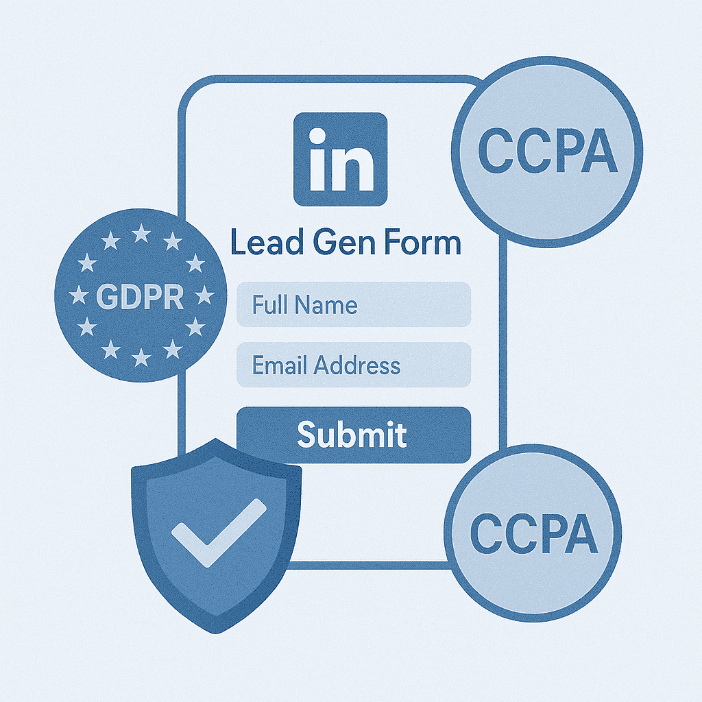 Illustration des datenschutzorientierten Designs von LinkedIn Lead Gen Forms