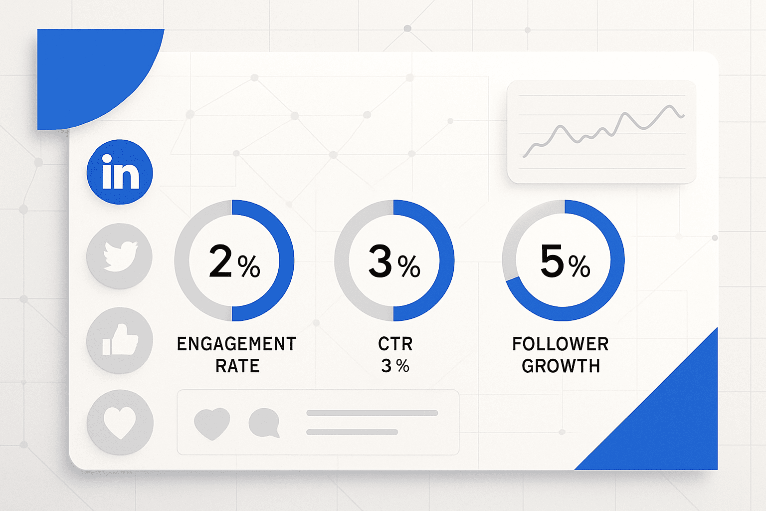 illustration showcasing performance metrics of llinkedIn post