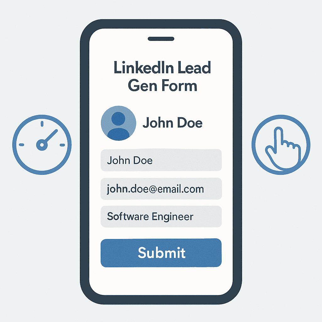 Grafik, die zeigt, wie ein LinkedIn Lead Gen Form aussieht