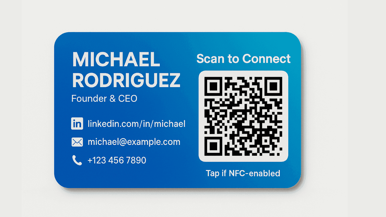 A quickly skimmable business cards for entrepreneurs and startup founders