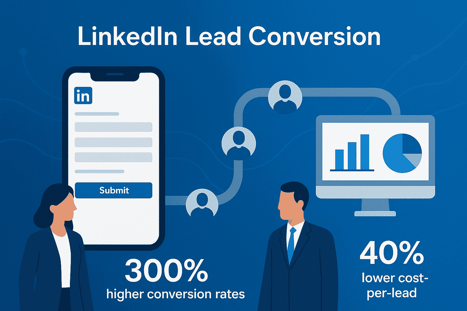 Illustration zur Konversion durch LinkedIn Lead-Generierungsformulare