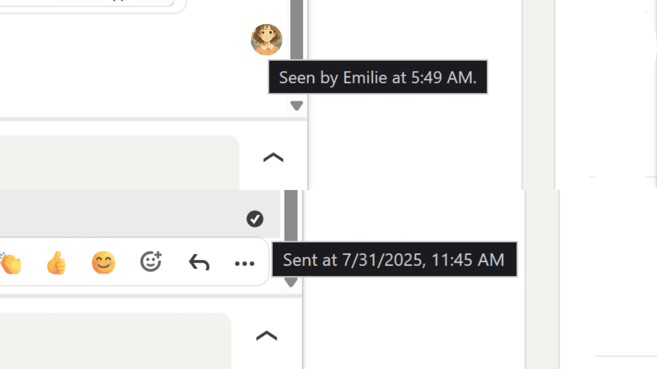 Linkedin read receipts visual indiactors and time stamp