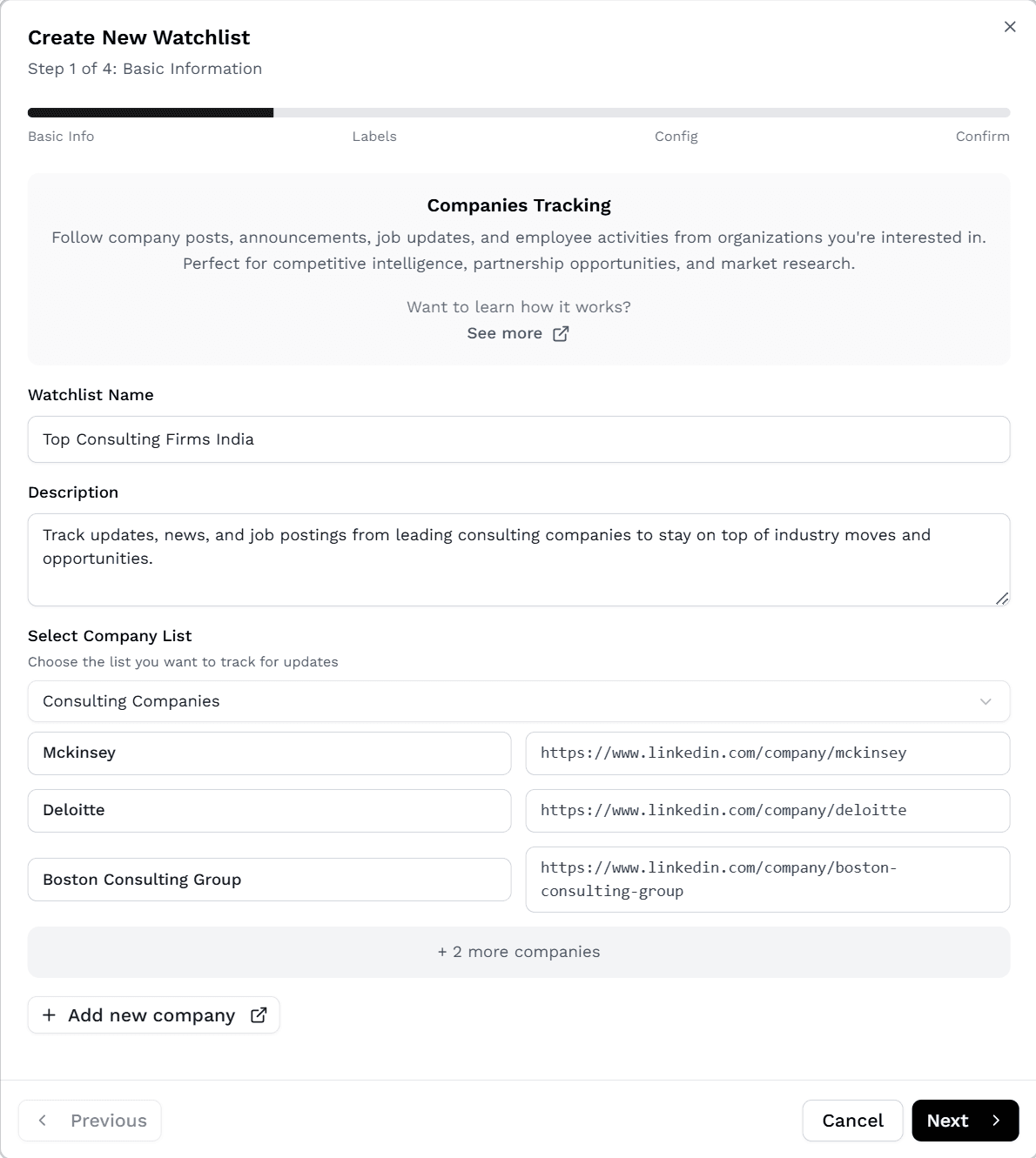Verfolgen Sie Unternehmens-Updates durch Erstellen einer benutzerdefinierten LinkedIn-Watchlist