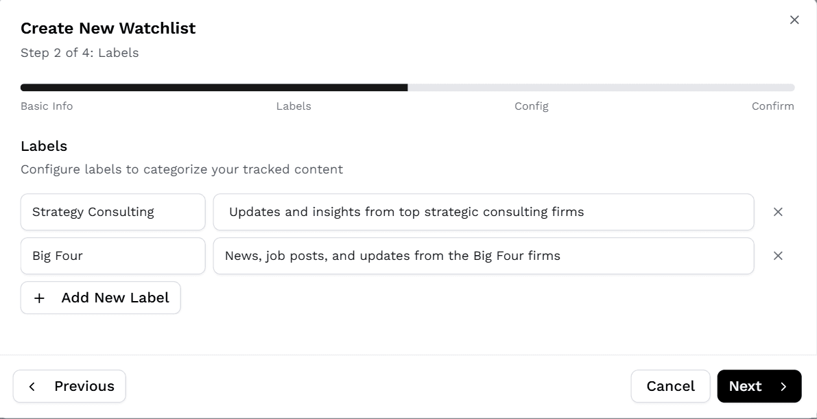Erstellen Sie Labels, um Ihre Unternehmens-Tracking-Aktivitaeten zu organisieren