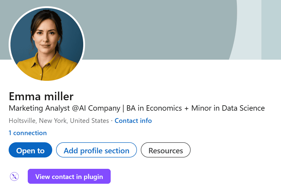 Profilkarte LinkedIn