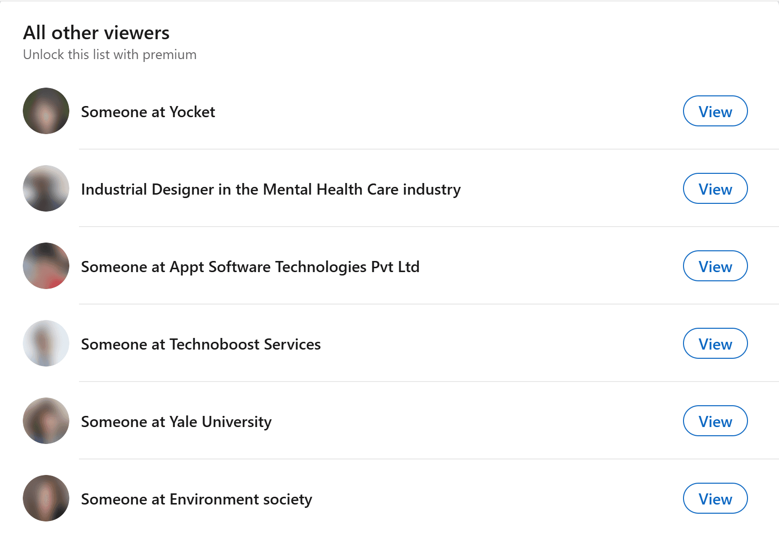 LinkedIn-Profilbesucher-Liste fuer Standardkonto