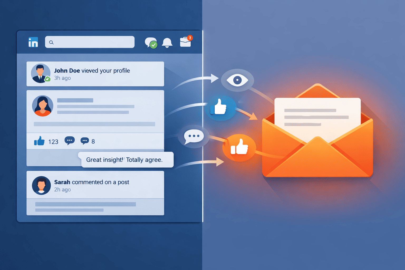 Warm prospects on LinkedIn