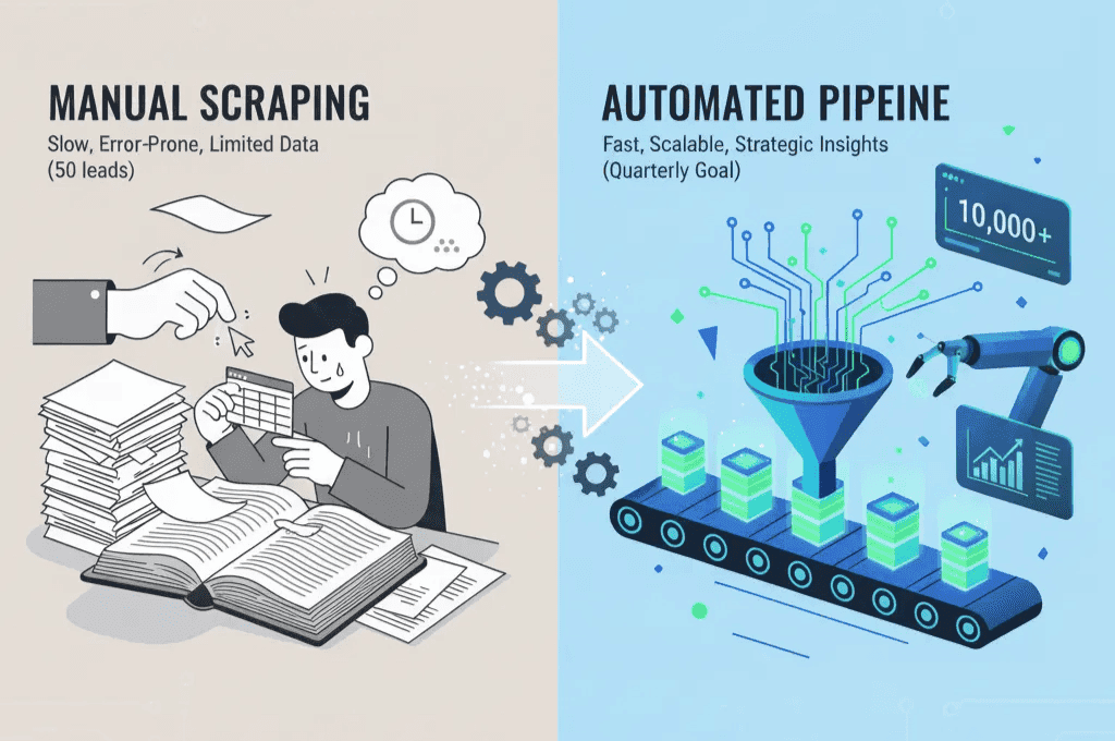 Manuelles Scraping oder CSV-Export