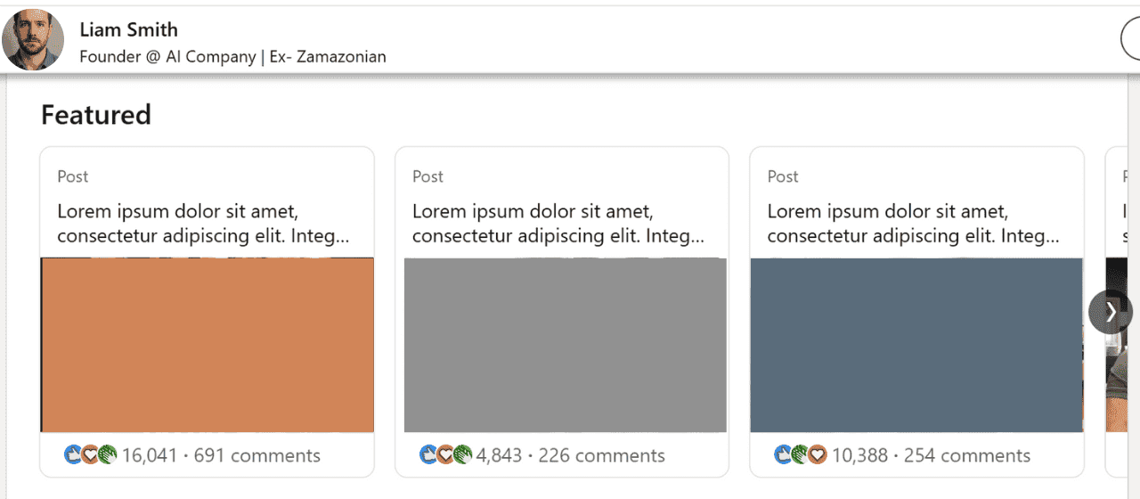 Hervorgehobener Bereich LinkedIn