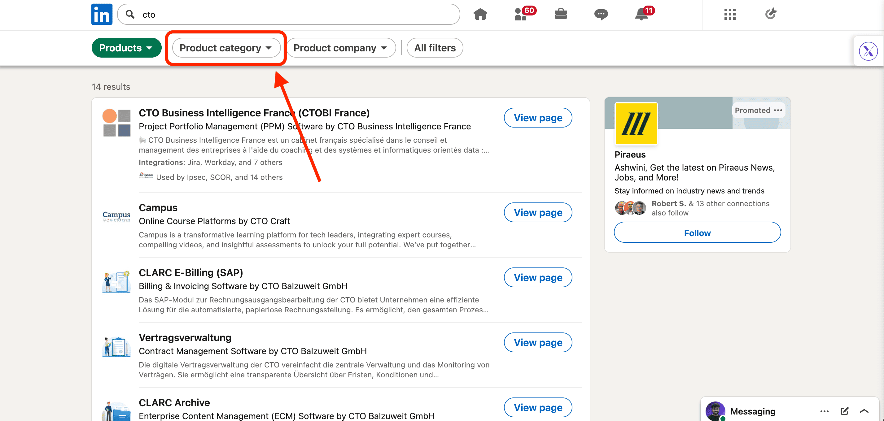 Produktkategorie-Filter