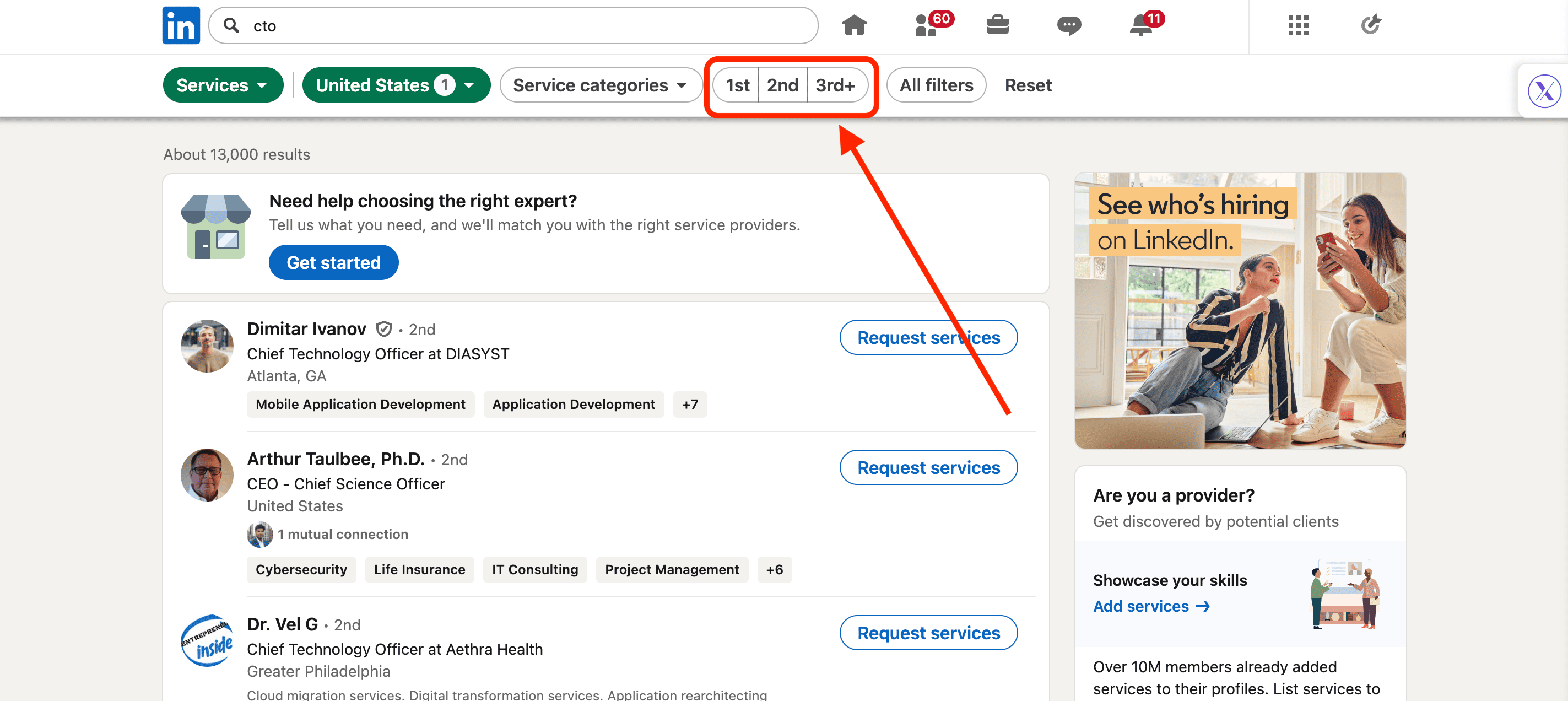Verbindungsgrad-Filter