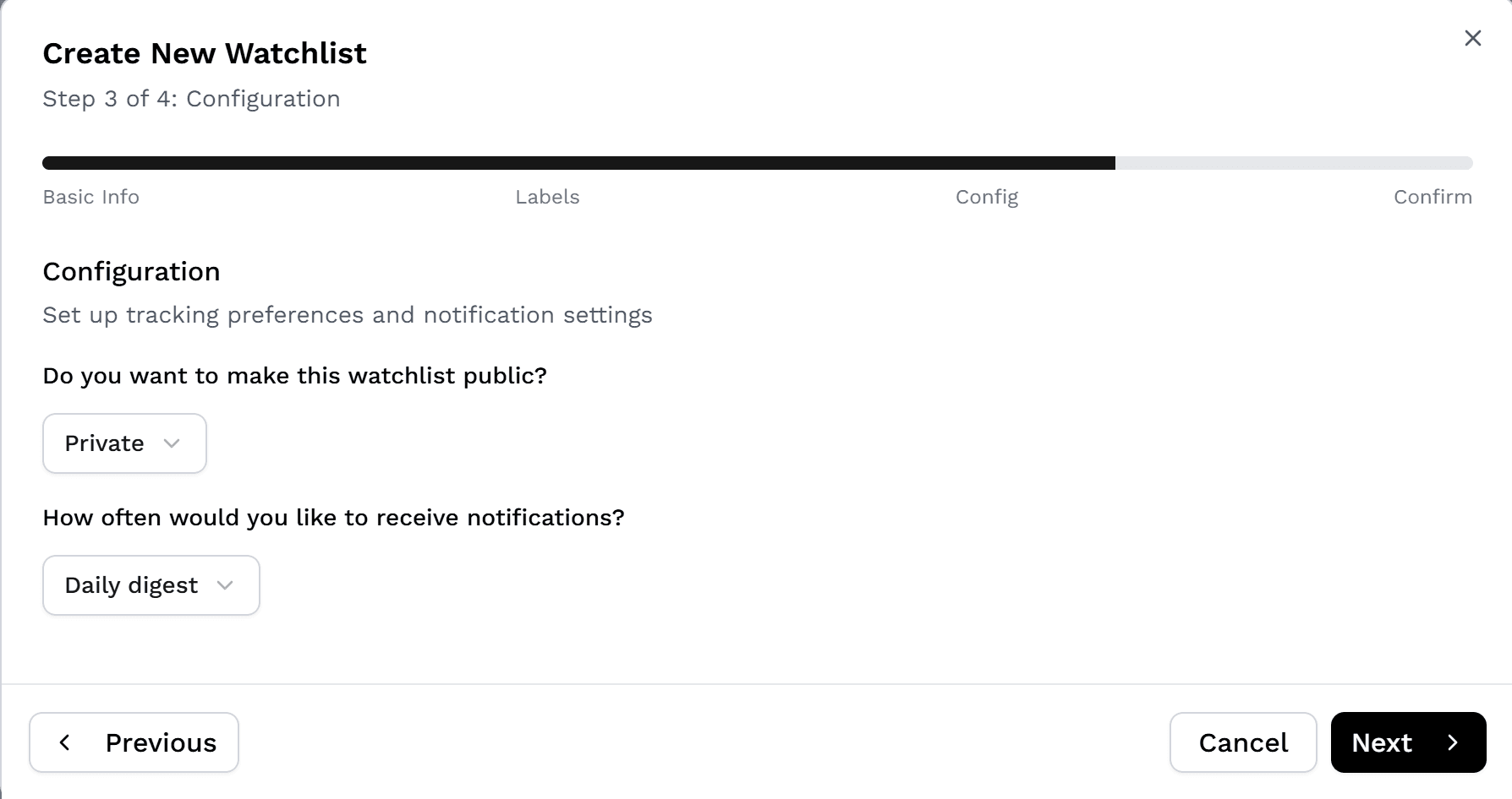 Watchlist fuer Updates konfigurieren