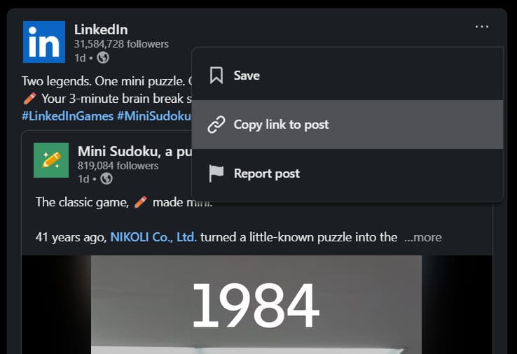 Kopiere die Video-URL.