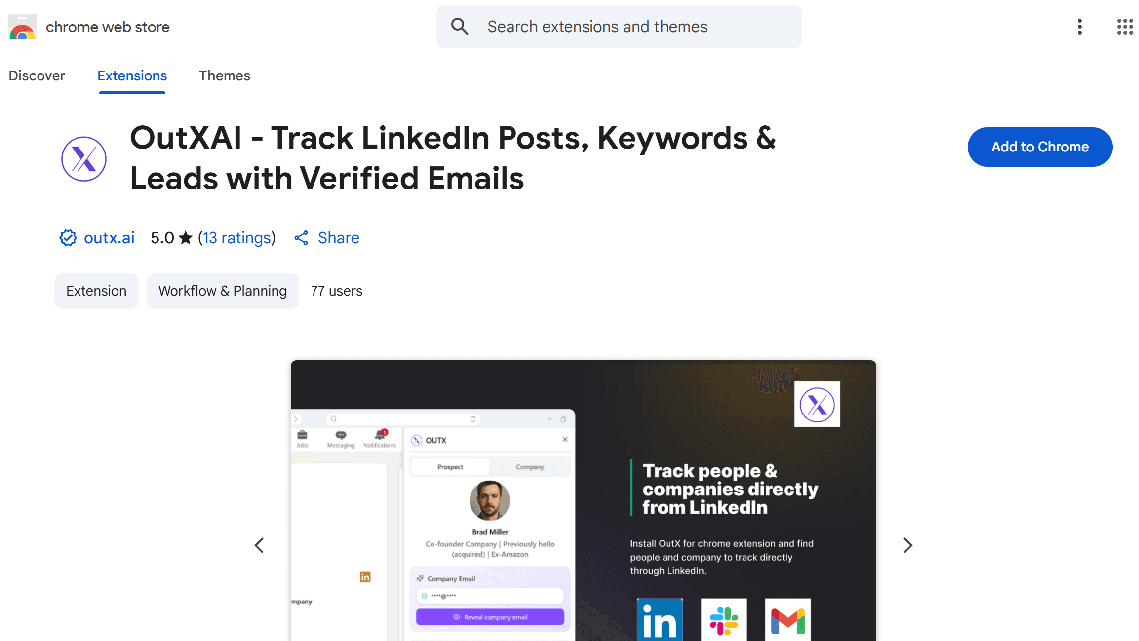 OutXAI: How to Add Profile and Company Via Chrome Extension?